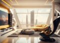 A Modern Futuristic Living Room Interior Design, Futurism Decor ...